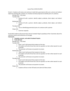 Lesson Plans 5/28-5/31/2013 Period 1: Students will review and