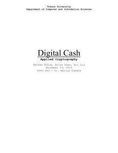 Digital Cash Applied Cryptography - eee