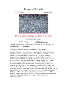 Urban Anthropology: Culture of the City