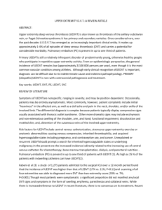 UPPER EXTREMITY D.V.T.:A REVIEW ARTICLE ABSTRACT: Upper
