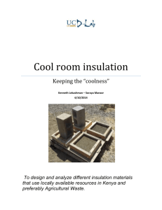 Cool room insulation - Program for International Energy Technologies