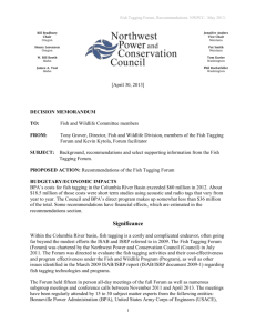 FTF Decision memo - Northwest Power & Conservation Council