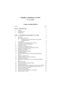 Disability Amendment Act 2012 - Victorian Legislation and