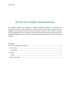 ACE Service: Sample Communications