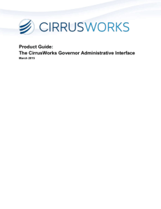 CirrusWorks Governor Product Guide