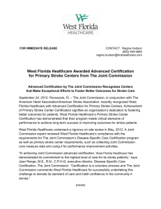 West Florida Healthcare Awarded Advanced Certification for Primary