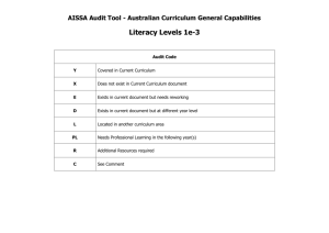 Literacy Audit Levels 1e-3