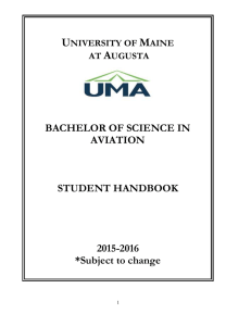 Aviation Student Handbook 2015 - University of Maine at Augusta