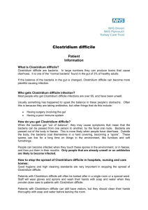 Clostrium Difficile Patient Information Leaflet