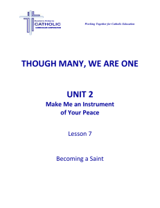 Unit 2 - Lesson 7, Becoming a Saint