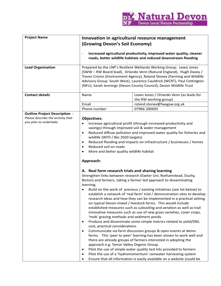 Innovation In Agricultural Resource Management