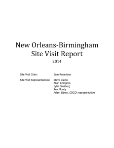 2014 Site Visit Report - New Orleans