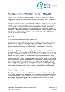 NZ Kidney Allocation Scheme May 2015