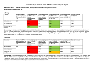 Pupil Premium Academic Impact Report 2012