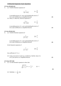 C4 Chapter 3 - Binomial Expansion Exam Questions