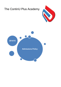 CPA Admissions Policy - Continu Plus Academy