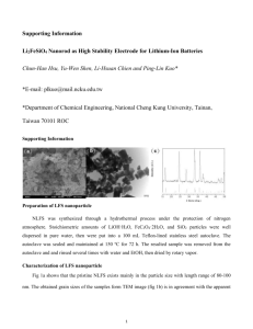 Supporting Information Li 2 FeSiO 4 Nanorod as High Stability