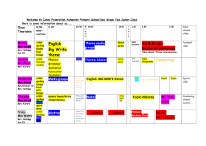 Junior Timetable Autumn 2015