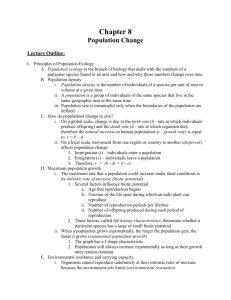 Chapter 8 Population Change Lecture Outline