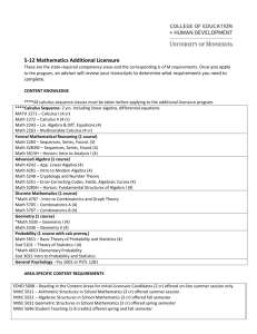 5-12 Mathematics Additional Licensure