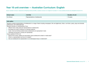 Year 10 unit overview * Australian Curriculum: English