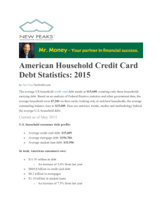 American Household Credit Card Debt Statistics: 2015