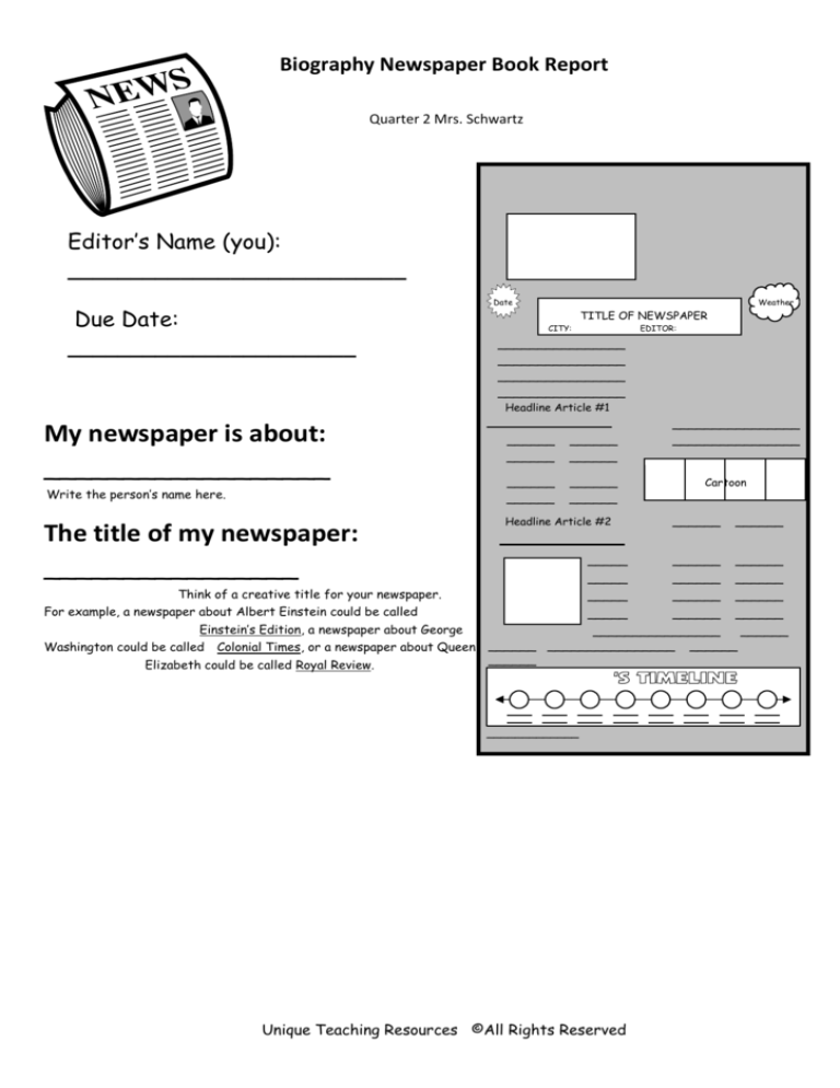 Microsoft Word - BiographyNewspaperBookReport.doc