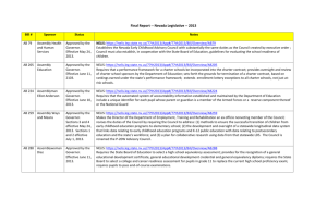 2013 Final Report of Nevada Legislative Education