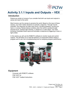 Activity 3.1.1 Inputs and Outputs * VEX