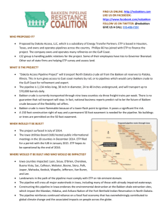 Bakken Pipeline Fact Sheet - Bakken Pipeline Resistance Coalition