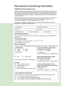 Branches Recruitment Monitoring Form (Northern Ireland