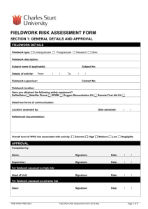 Fieldwork - Risk Assessment Form