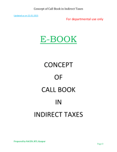 Concept of Call Book in Indirect Taxes