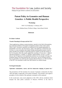 Patent Policy Workshop Abstracts
