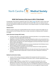 2015-17 State Budget Summary - North Carolina Medical Society