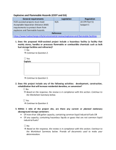 Explosive and Flammable Facilities - Worksheet