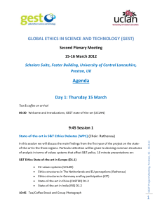 GLOBAL ETHICS IN SCIENCE AND TECHNOLOGY (GEST)