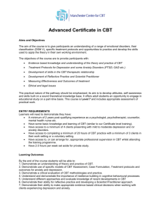 Advanced Certificate in CBT - CBT
