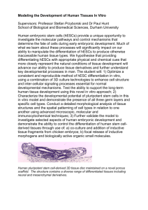 Modeling the Development of Human Tissues In Vitro