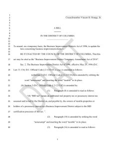 Business Improvement District Temporary Amendment Act of 2014