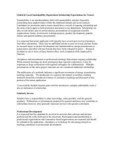 Natural Sciences Department-Scholarship Expectations for Tenure