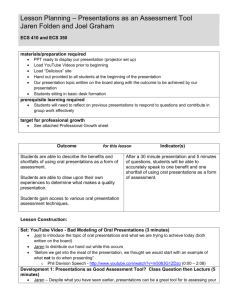 Assessing Presentations Lesson Plan