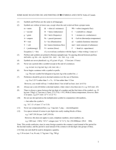 No 9 Basic Rules for SI Symbols and Units Nolte of Canada
