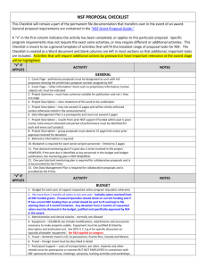 nsf proposal checklist