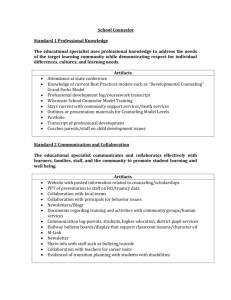 School Counselor Standard 1 Professional Knowledge The