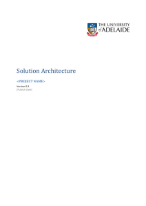 Solution Architecture - University of Adelaide