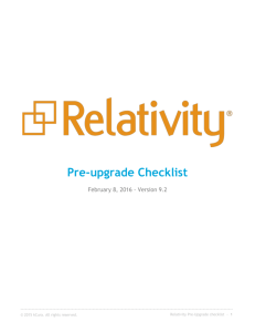 Pre-Upgrade Checklist - Relativity User Documentation