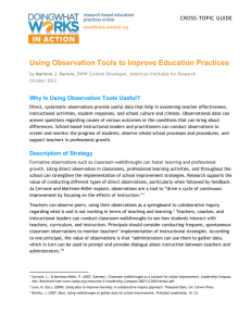 Using Observation Tools to Improve Education Practices