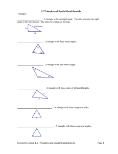 Lesson 1.5 Triangles and Special Quadrilaterals notes