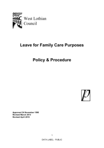 Family Care Policy and Procedures